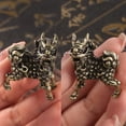 thumbnail image 1 of Vintage Brass Qilin Statue Pair Mini Chinese Mythical Creature Figurine Traditional Feng Shui Collectible Home Decor, 1 of 7