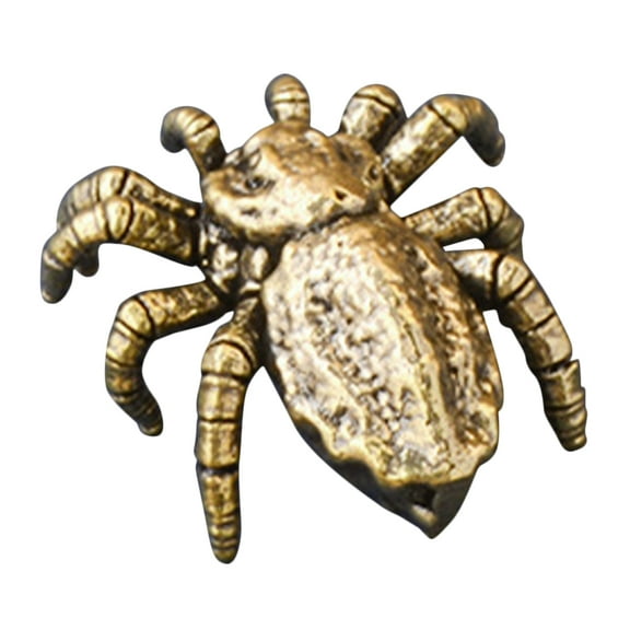 ibasenice Steampunk Decor Brass Spider Ornament Vintage Golden Desktop Decoration Craft 1 Pcs