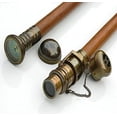 thumbnail image 1 of Vintage Brass Telescope Walking Stick with Compass | Nautical Spyglass Wooden Cane – 3 Fold | Maritime Treasures, 1 of 5