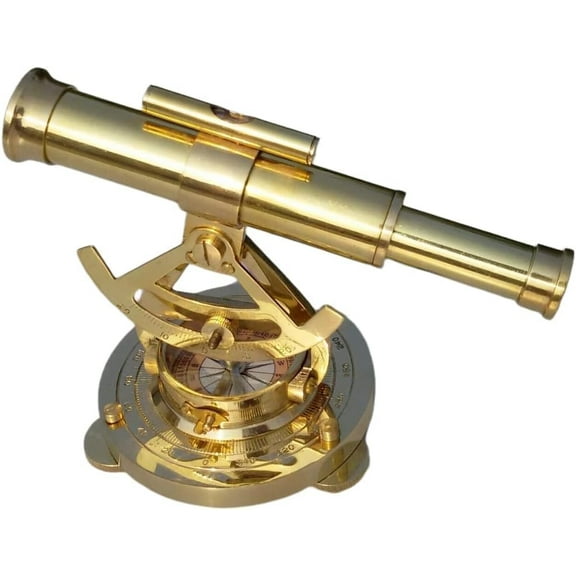 Vintage Brass Theodolite Alidade Compass Antique Survey Transit Telescope 5" InsOpens in a new window or tab