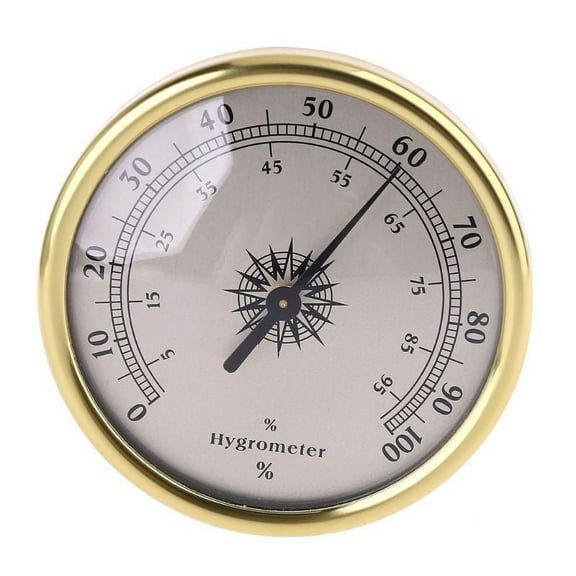 Vintage Brass Thermometer Multifunctional 7.2Cm Round Durable Gold Hygrometer Humidity Meter Household Thermometers