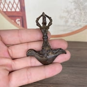 Vintage Brass Vajra Tibetan Buddhist Ritual Dorje Antique Style Decorative Spiritual Tool for Meditation or Display