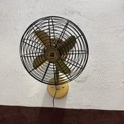 Vintage Brass Wall Fan | Retro Home Decor, 3-Speed Motor