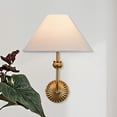 thumbnail image 1 of Vintage Brass Wall Sconce, Linen Shade Wall Lamp Hardwired Indoor Wall Light for Bedroom Living Room Vanity Bathroom, 1 of 9