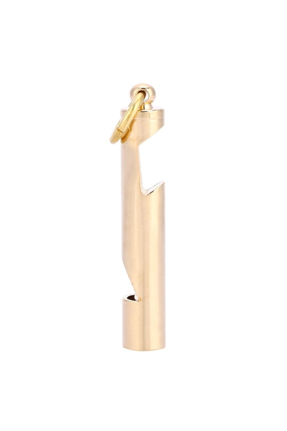 Vintage Brass Whistle EDC Tool - Outdoor Survival Signal Whistle with Key Ring Pendant