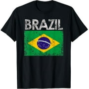 Vintage Brazil Brazilian Flag Pride Gift T-Shirt