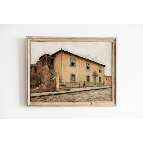 Vintage Brazilian Neutral Wall Art Sao Paolo Antique House Poster Traditional Brazil Artwork Latin Decor Home Decor, 16x24 UNFRAMED