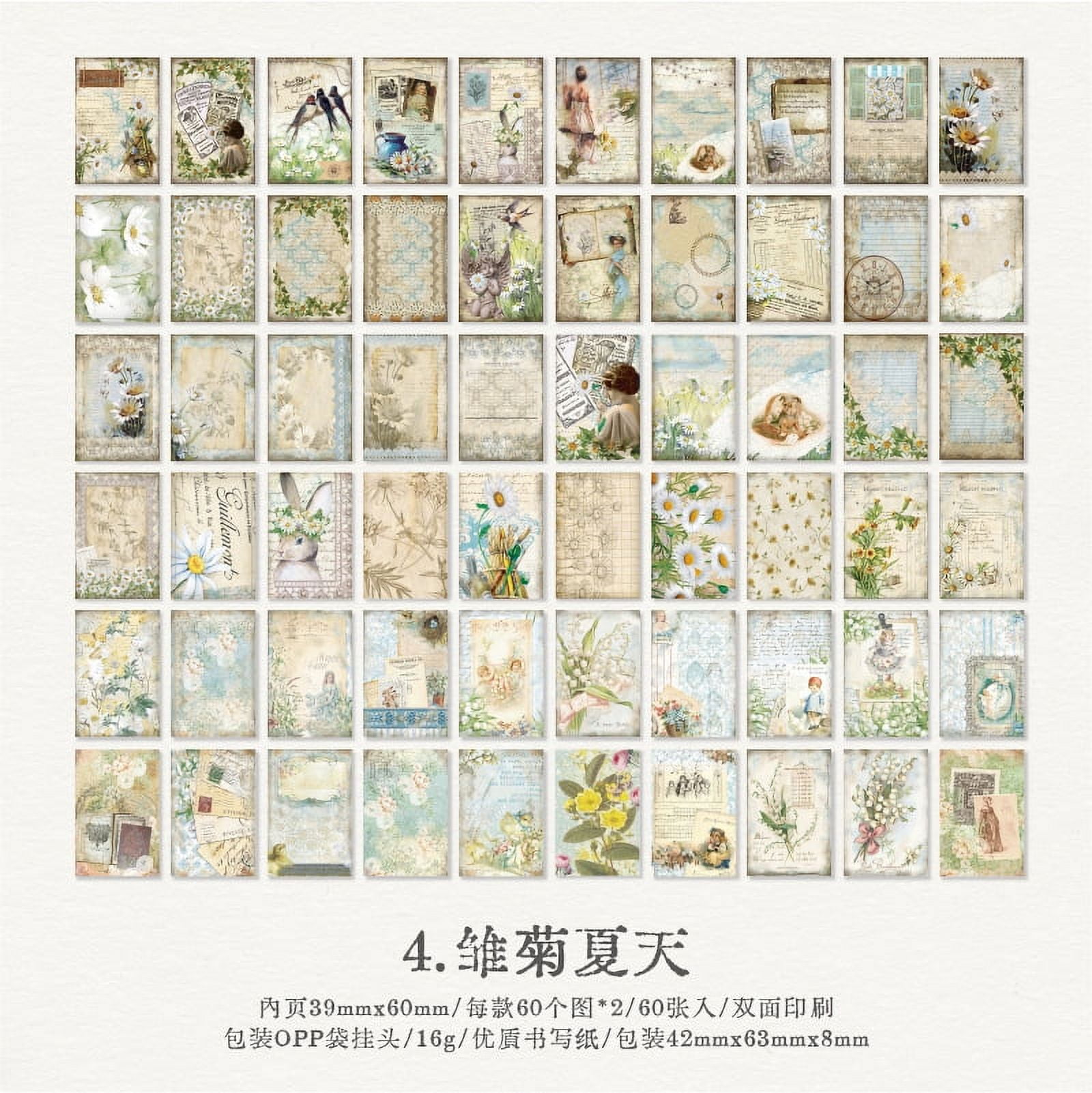 Vintage Breeze and Floral Scent Scrapbook Paper - 60 Sheets, 6 Designs for DIY Journals