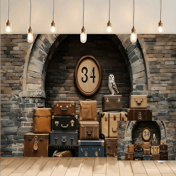 Vintage Brick Arch Backdrop Background Banner for Photography