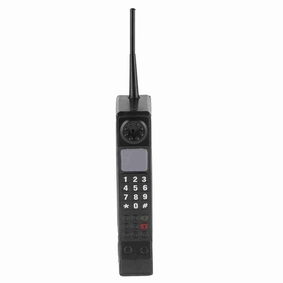 Vintage Brick Cell Phone Model Retro Cellular Phone Simulation Photographic Props for Home Decor Display Black (12.2 inches / 31.0 cm)