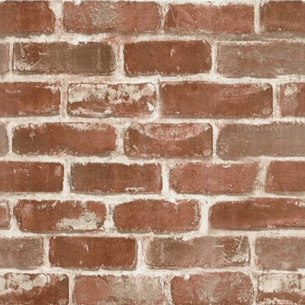Vintage Brick Faux Textured Wallpaper,Peel and Stick Wallpaper,Brown ...