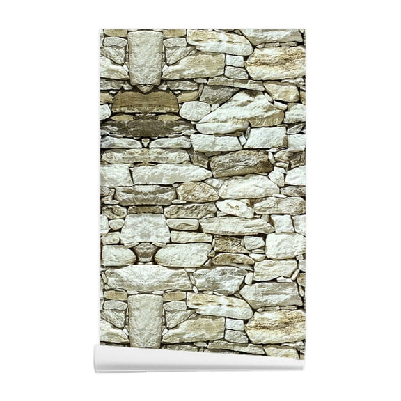Vintage Brick Wallpaper,Grey Stone Peel and Stick Vinyl Wallpaper Stone Peel and Stick Wallpaper for a Stylish and Realistic Look