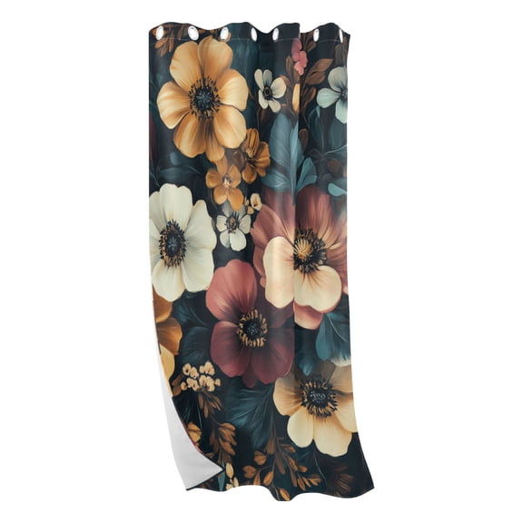 Vintage Bright Flowers Blackout Curtains for Living Room Bedroom 42W/52W x 84L Insulated Window Drapes 1 Panels