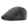 thumbnail image 1 of Vintage British Beret for Men and Women Classic Cabbie Hat Golf Flat Cap Voboom Newsboy Hats for Men Soft Breathable Unisex Daily Wear (Black), 1 of 3