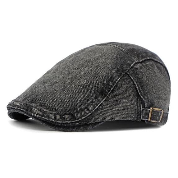 Vintage British Beret for Men and Women Classic Cabbie Hat Golf Flat Cap Voboom Newsboy Hats for Men Soft Breathable Unisex Daily Wear (Black)