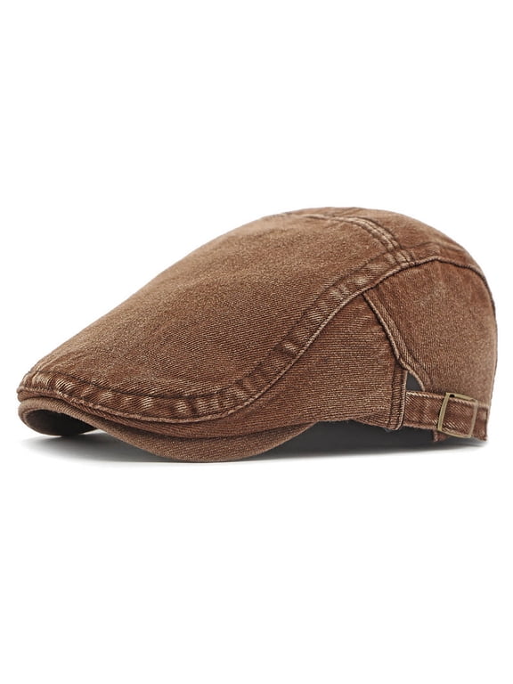 Vintage British Beret for Men and Women Classic Cabbie Hat Golf Flat Cap Voboom Newsboy Hats for Men Soft Breathable Unisex Daily Wear (Coffee)