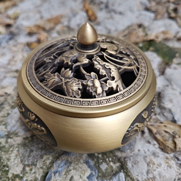 Vintage Bronze Buddha Censer Incense Burner Unique Ritual  Incense holder, Tibet culture Brass Ash catcher censer Incensory Decorative kk078