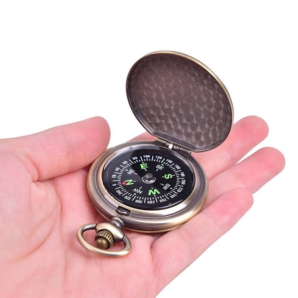 Vintage Bronze Compass Design Pocket Watch Retro Pocket Watch Compass