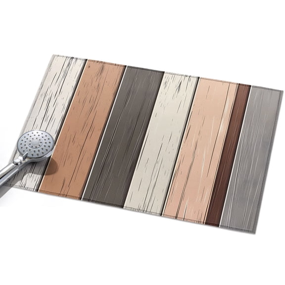 Vintage Brown Beige Stripes Area Rugs 2x3ft Peeling Paint Effect Texture Floor Rug Non Slip Low Pile Ultra Soft Throw Carpet for Entryway Indoor Entrance Kitchen Bathroom