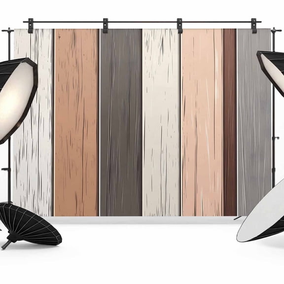 Vintage Brown Beige Stripes Backdrop for Photography, Peeling Paint Effect Texture Photo Backdrop Portrait Background Party Banner Photo Backgrounds for Studio Booth Props, 12x8ft