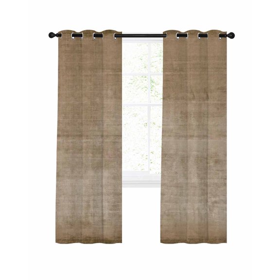 Vintage Brown Blackout Curtains for Bedroom Living Room, Modern Abstract Art Retro Minimalist 96 In Long Thermal Insulated Room Darkening Drapes Grommet Window Treatments, 52 x 96 In
