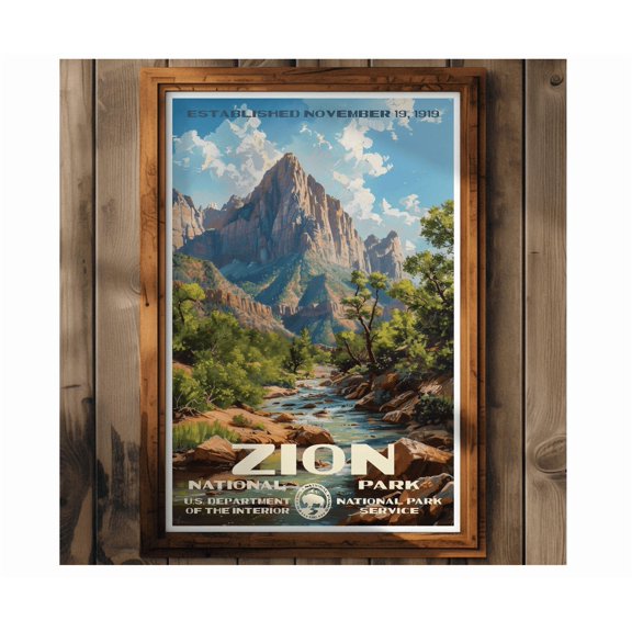Vintage Brown Suitcase Poster Living Room Decor Home Decor Office Wall Art Living Room Decor, Paper Poster Only