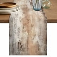 thumbnail image 1 of Vintage Brown Table Runner, Modern Abstract Art Beige Washable Cotton Linen Table Runners 72 Inches Long, Dresser Scarf Runner for Dining Tables/TV Stands/Coffee/Cabinets 18''x72'', 1 of 9