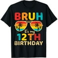thumbnail image 1 of Vintage Bruh It's My 12th Birthday 12 Year Old Birthday boys T-Shirt, 1 of 5