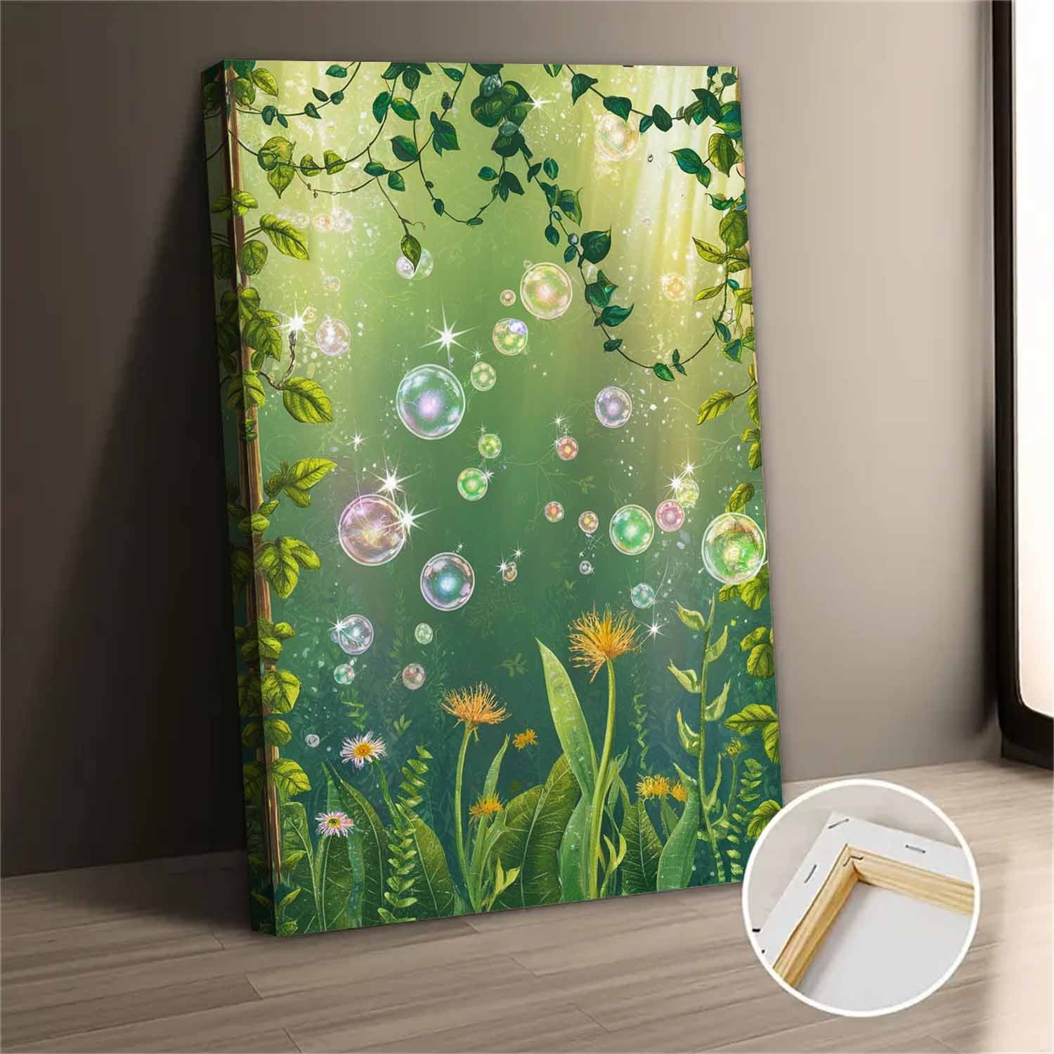 Vintage Bubbles Abstract Wall Art Canvas Painting For Bedroom Living ...