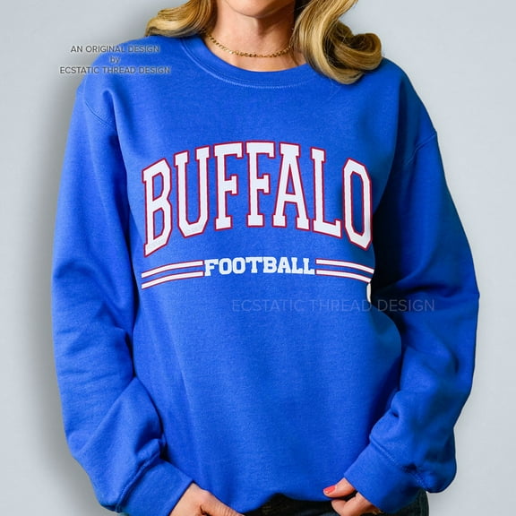 Vintage Buffalo Football Sweatshirt, Game Day Shirt, Royal Color, Size XL