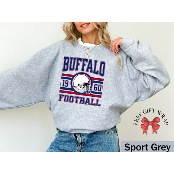 Vintage Buffalo Football Sweatshirt, Trendy Buffalo Game Day Shirt, Trendy Bill, Sport Grey Color, Size 2XL