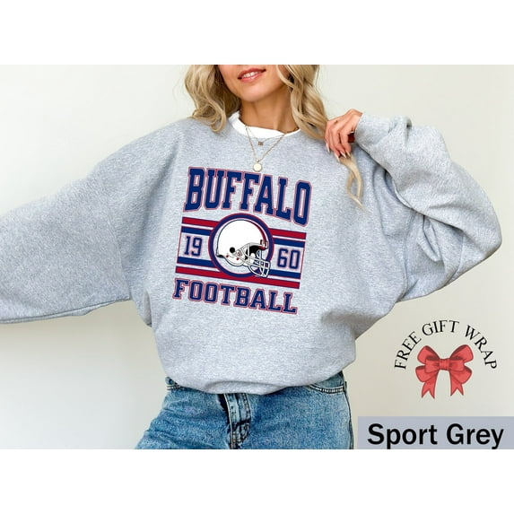 Vintage Buffalo Football Sweatshirt, Trendy Buffalo Game Day Shirt, Trendy Bill, Sport Grey Color, Size XL