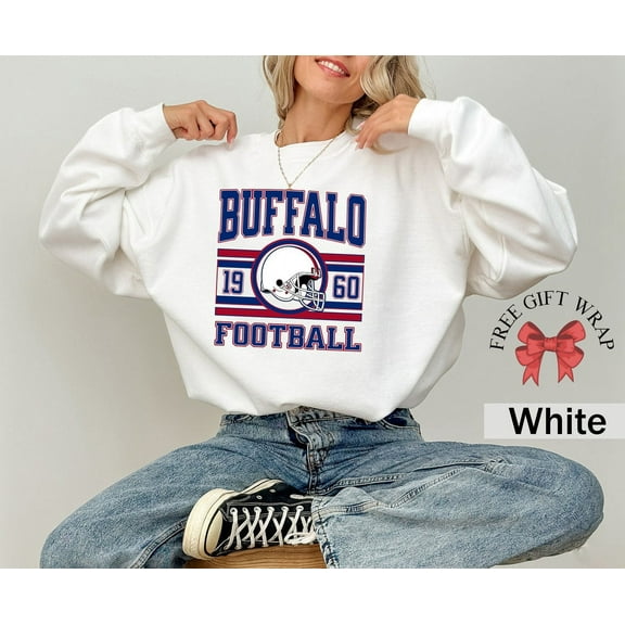 Vintage Buffalo Football Sweatshirt, Trendy Buffalo Game Day Shirt, Trendy Bill, White Color, Size 2XL