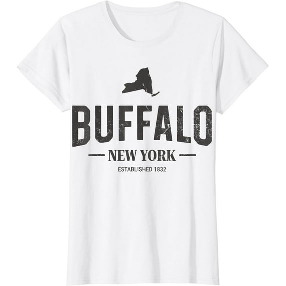 Vintage Buffalo New York Established 1832 Travel Souvenir T-Shirt