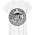 thumbnail image 1 of Vintage Buffalo New York Since 1832 Skyline Stamp Souvenir T-Shirt, 1 of 3
