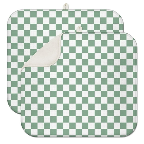 Vintage Buffalo Plaid Dish Drying Mat – Classic Checkered Design, Retro Kitchen Flair