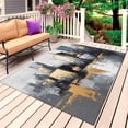 thumbnail image 1 of Vintage Building Outdoor Rug 4x6 Ft, Non Slip Washable Area Rug, Modern Abstract Ombre City Oil Painting Patio Rugs Carpet Runner, Large Floor Mat for Indoor/Outdoor Deck Porch Camping, 1 of 8