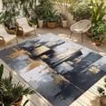 thumbnail image 1 of Vintage Building Outdoor Rug 5x8 Ft - Reversible Patio Rug Outdoor Camping Rugs, Modern Abstract Ombre City Oil Painting Indoor Outdoor Area Rugs, Non-Slip Outdoor Carpet Runner for Deck/Porch, 1 of 8
