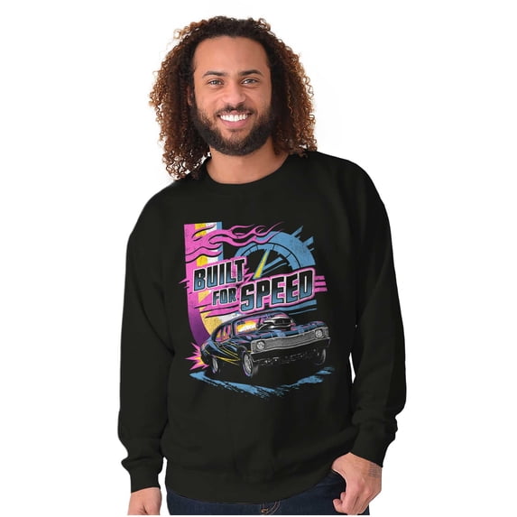 Vintage Built For Speed Racecar Sport Unisex Plus Fleece Graphic Sweatshirt Brisco Brands 5X