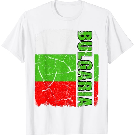 Vintage Bulgarian Flag Bulgaria Pride Roots Heritage Gift T-Shirt100% cotton