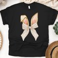 thumbnail image 1 of Vintage Bunny Ear Graphic T-Shirt - Cute Aesthetic Bow Tie Tee for Women and Kid, 1 of 6