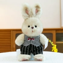 Vintage Bunny Stuffed Animal Dolls Toys, 13.7" Easter Soft Organic Cotton Plush Kawaii Bunny Toys for Kids, Easter Bunnies Plushies Gifts, Party Favors, Christmas Decoration