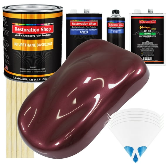 Vintage Burgundy Metallic Gallon URETHANE BASECOAT CLEARCOAT Car Auto Paint Kit