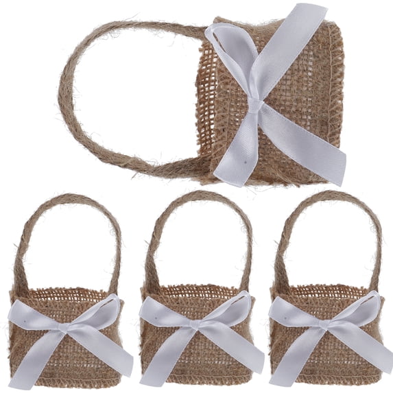 WRITWAA 4-Pack Linen Storage Baskets for Wedding Decor, Multi-Color Lightweight Reusable Organizer Bags