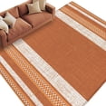 thumbnail image 1 of Vintage Burnt Orange Striped Area Rug 5x7 Washable Rug Non Slip Farmhouse Modern Stripes Boho Large Area Rug Soft Stainresistant Indoor Floor Carpet for Living Room Bedroom Office Dining Room Nursery, 1 of 9