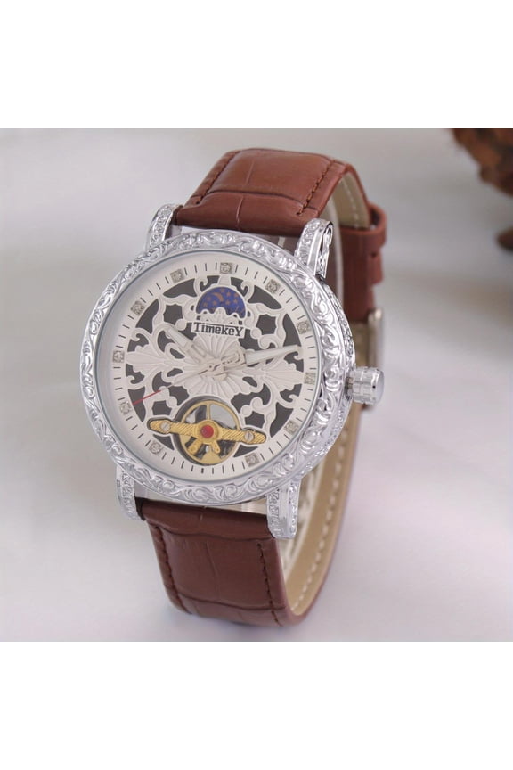 Vintage Business Men'S Watch 2025  Luminous Skeleton Oversized Dial Mechanical Style Quartz Timepiece With Date Display Regular Clea accurate watch battery powered watch low maintenance watch