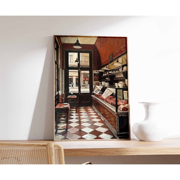 Vintage Butcher Shop Poster, Unframed Paper Poster 8x10in
