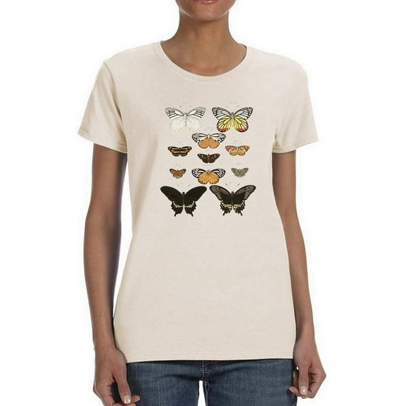 Vintage Butterflies Iii T-Shirt Women -Vision Studio Designs, Female 4X-Large
