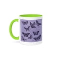 thumbnail image 1 of 3dRose, Vintage Butterflies Purple French Typography, 15oz Two-Tone Green Mug, 1 of 7