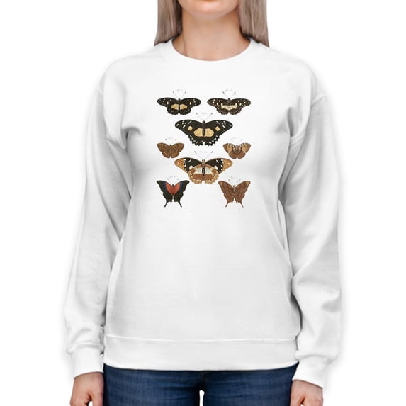 Vintage Butterflies V Sweatshirt Women -Vision Studio Designs, Female 3X-Large